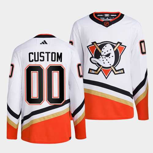 Men%27s Anaheim Ducks Custom White 2022-23 Reverse Retro Stitched Jersey